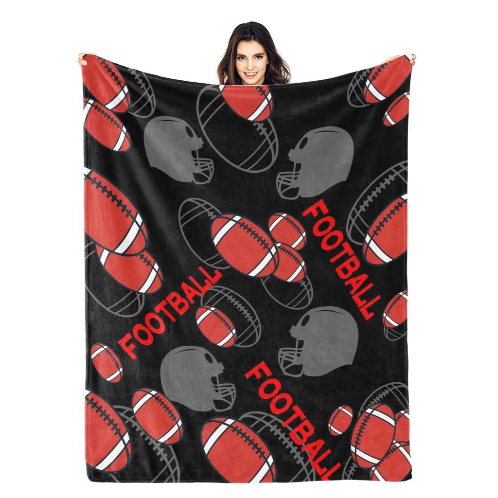 Rugby-Muster digital bedruckte Polyester-Schlafzimmer-Samt-Flanell-Decke Fleece-weiche Sofa-Überwurfdecken für Betten