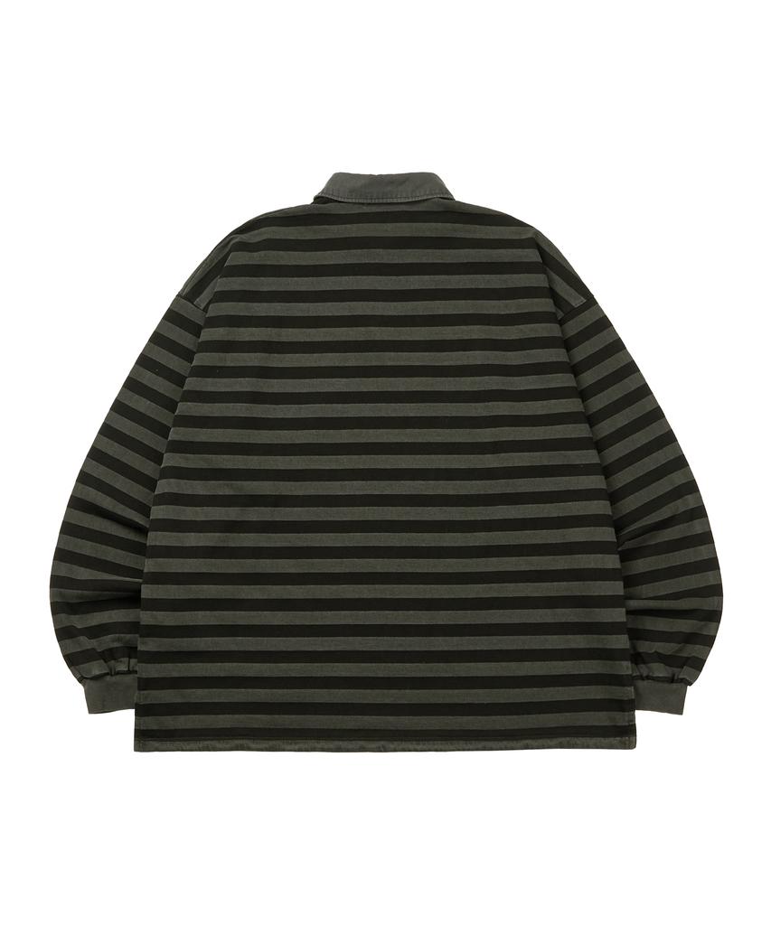 Masateu P. Vintage Stripe Rugby Shirt _ Khaki
