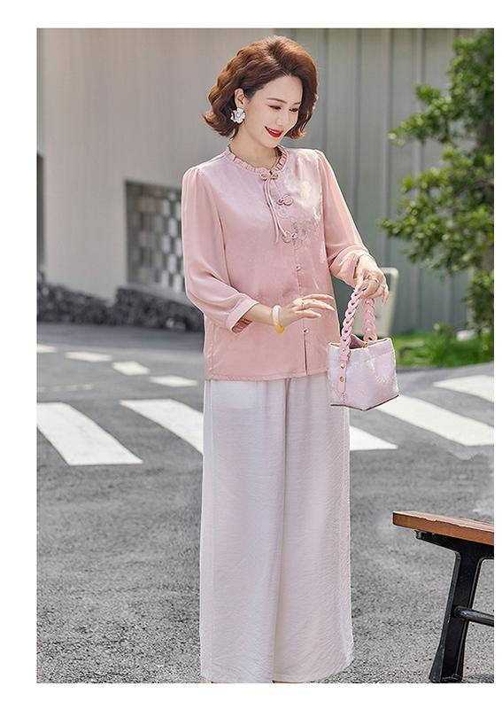 2026 Elegant Chinese Style Summer Cardigan for Middle-Aged & Elderly Women