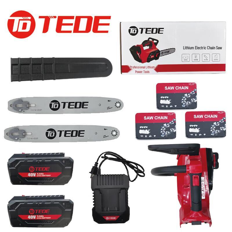

TEDE 12-inch 40V Lithium Cordless Chainsaw CN plug (adapter included)