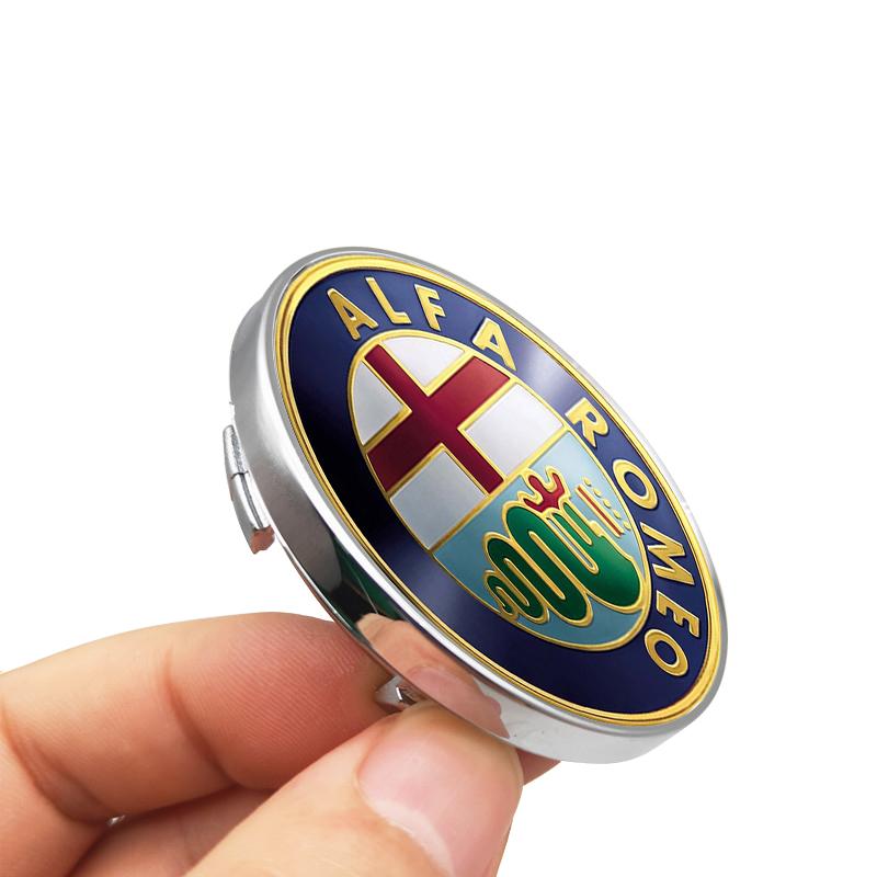 4pcs 60mm Car Wheel Center Hub Center Cap Rim Hub Dustproof Cover Emblemem for Alfa Romeo Giulia Stelvio Giulietta Spider GT 4C 8C Mito Brera