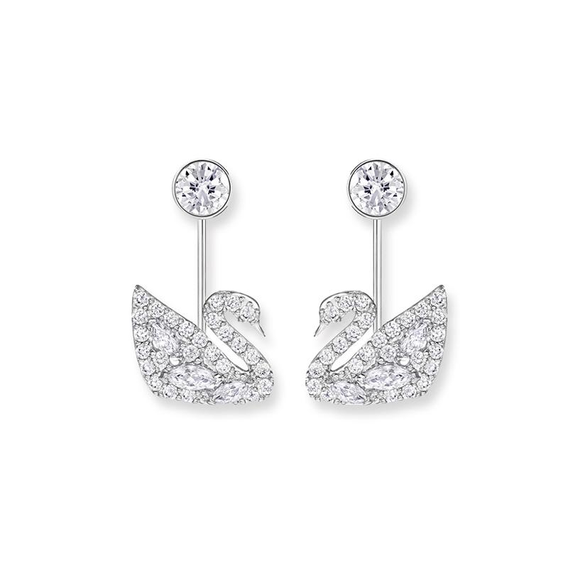 Swarovski Swan Lake back-hung pierced element earrings for women 5210459