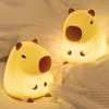 Cute Capybara Night Light Children's Silicone Nightlight Gift USB Rechargeable Animal Touch Bedside Sleep Lamp Decoration