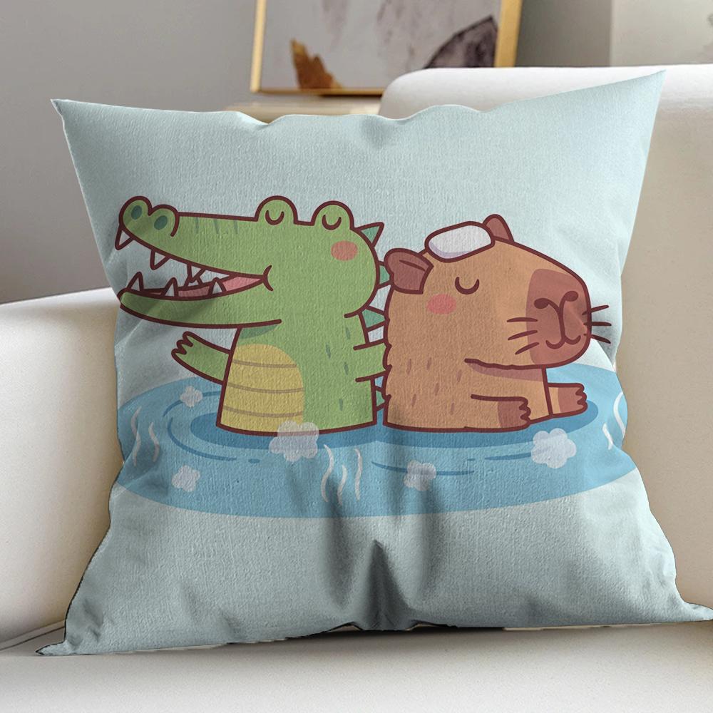 

Милый мультяшный чехол для подушки с капибарой, наволочка, обивка, диванная подушка, домашний декор, наволочка 12x12Inch