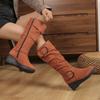 Fashion High Heels Women Long Boots Winter Suede Buckle Wedges Shoes 2025 New Snow Elegant Knee Boots Designer Fashion Zapatillas Mujer