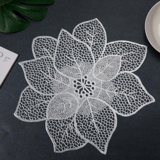 Blumenförmiges PVC Platzset Wasserdichte Tischmatte Familien-Essplatzset Tragbares Küchenplatzset für Restaurants Heimparty