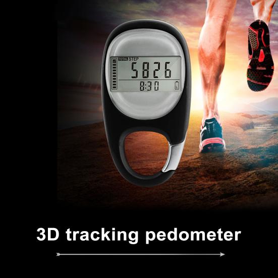 3D Pedometer with Large Digital Display Reset Function Compact Size Portable Daily Target Monitor Step Counting Device