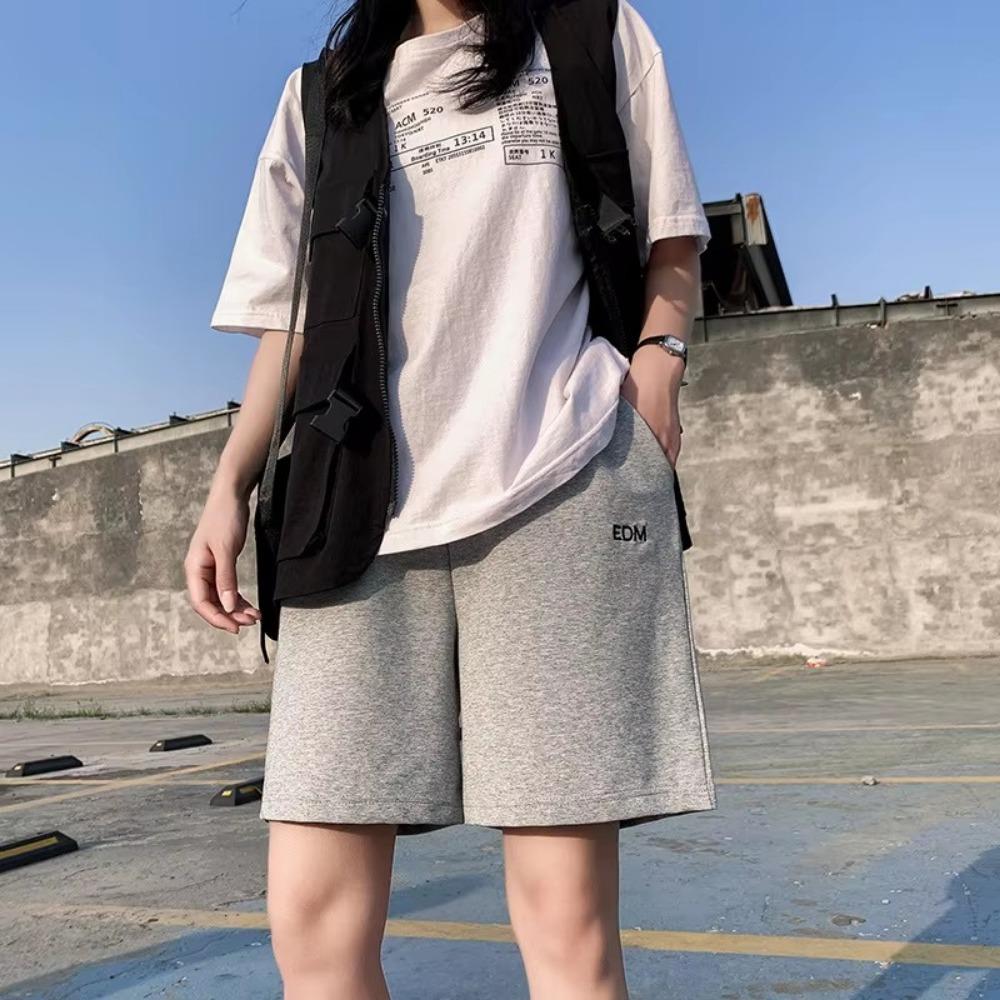 Hong Kong style five point sports shorts women's summer thin style new loose wide leg casual straight leg shorts casual pants