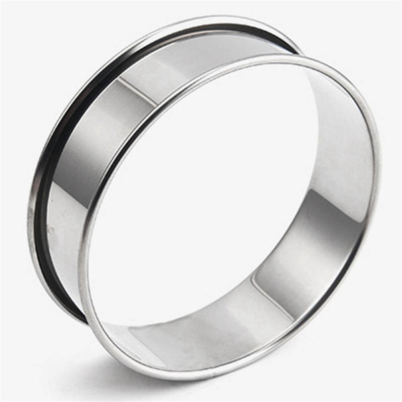 ABWR-4 Inch Muffin Rings Crumpet Rings, 16Pcs Stainless Steel Muffin Rings Molds Double Rolled Tart Rings Round Tart Ring