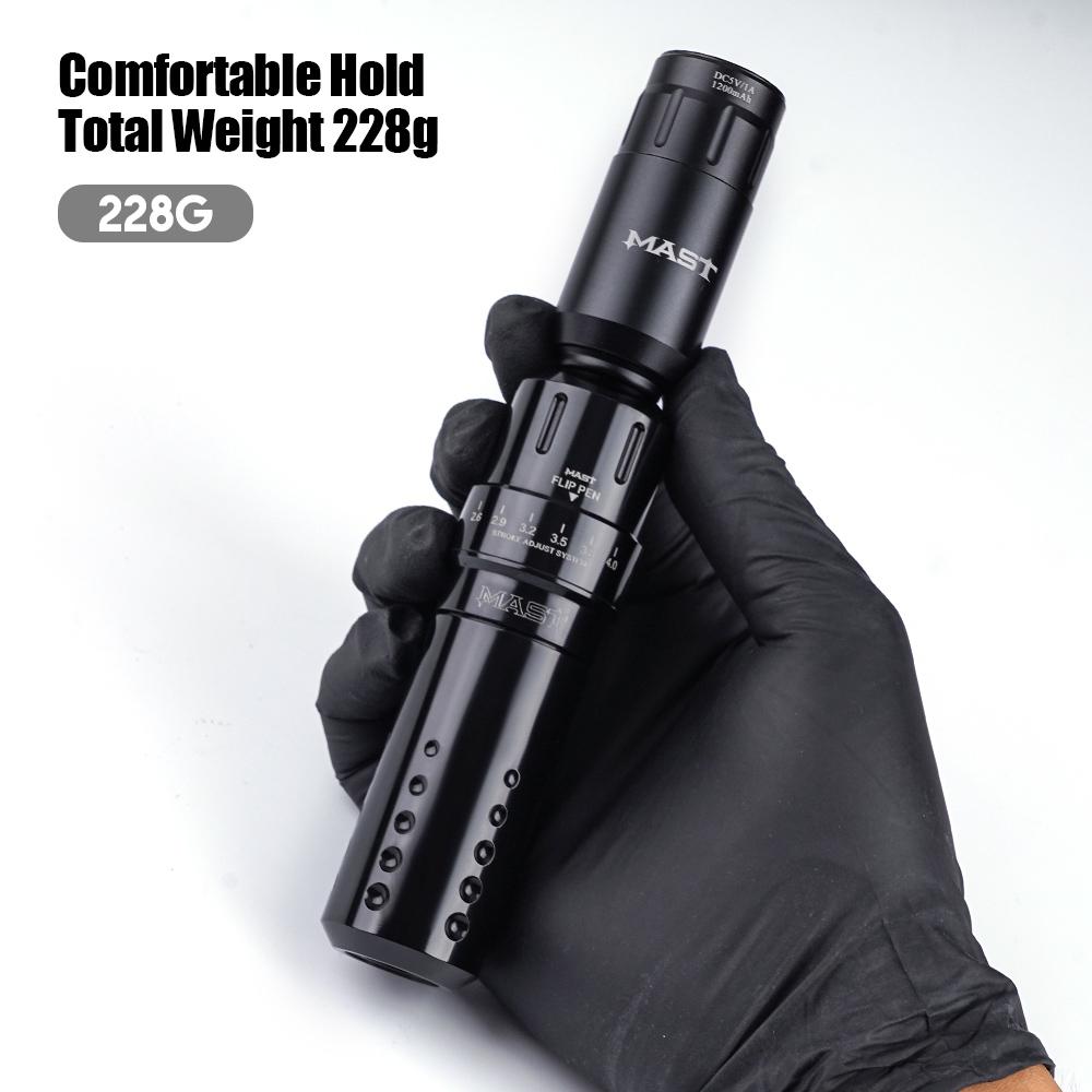 Mast Flip Rotary Tattoo Pen Machine with T1 Wireless Battery Tattoo Supplies