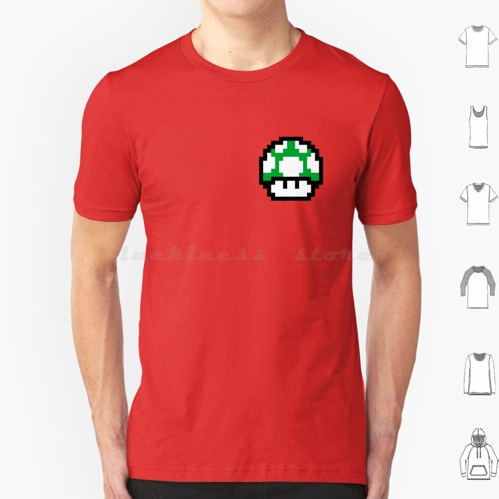 1up8 Bits T-Shirt Herren Damen Kinder 6XL 1up One Up Grün Spiel 8 Bits Retro-Spiel Retro-Pilz