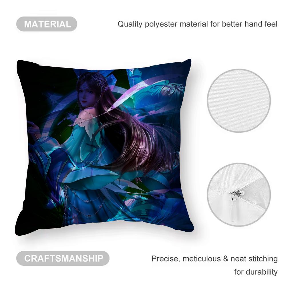 Soul Land Cushion Cover Anti-dustmite Pillowcase Invisible Zipper Silky Short Plush Sofa Cushion Cover