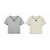 1-12Y Girl's Shirts Korean-style Knitted Lace-Trimmed Short-Sleeve Summer Ruched Tops Trendy Breathable Bow Tie Versatile Tee