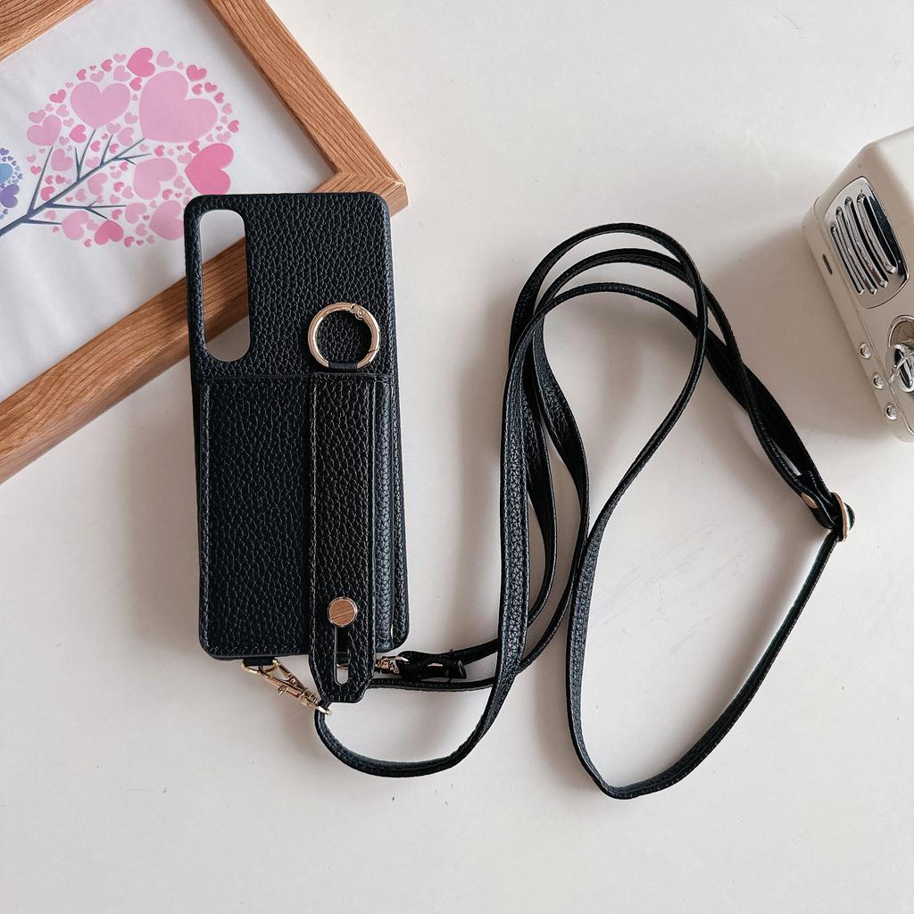 Wrist Strap Crossbody Ring Holder Magnetic Wallet Leather Case For Sony Xperia 1V 10V 5V 5IV 10IV 1IV 5V Long Lanyard Bag Cover