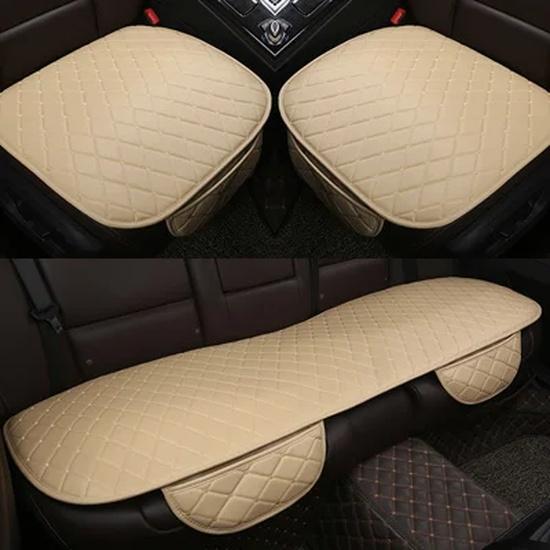 PU Leather Car Seat Cover Universal Auto Chair Front Rear Back Waterproof Cushion Protector Four Season Accessories Interior