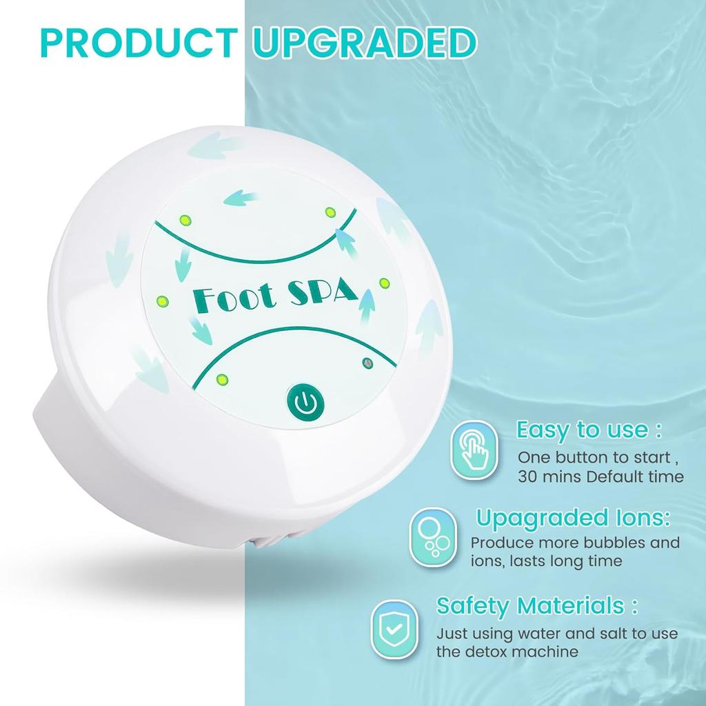 Detox Ion Electric Mini Foot Spa Bath Massager Machine FootBath Cleanse Footspa Vibration Best Care Arrays Aqua Health Therapy