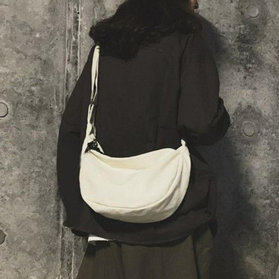Módní unisex plátěná crossbody taška - Japonský hip hop styl