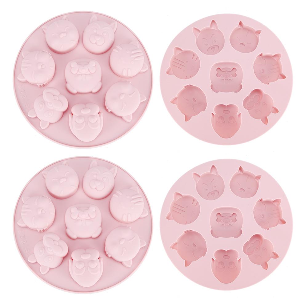 2Pcs Cartoon Animal Shaped Non‑Stick Silicone Mold Kitchen Cake Chocolate Baking Accessory