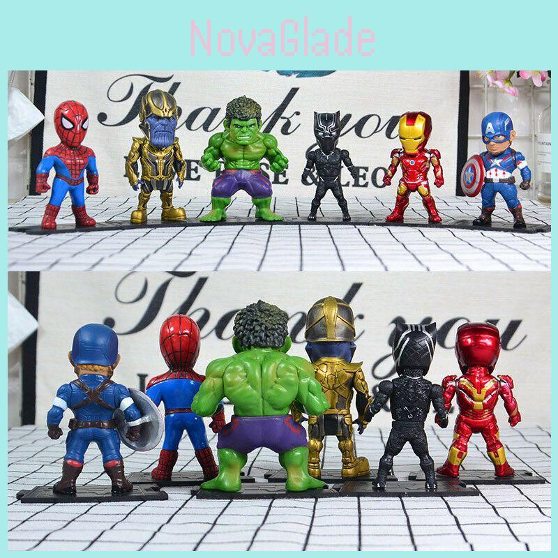 Marvel Avengers Actionfigur Modell Spielzeug Set von 6 Stück Mit Sockeln zur Präsentation