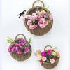 Handmade Wicker Flower Pot Wall Mount Rattan Basket Hanging Planter Basket Home Garden Decor Woven Rattan Vase Baskets