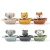 Stackable Floating Boat Bath Toys for Infants & Toddlers – Water Play Animal Finger Puppets