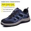 Breathable Mesh Steel Toe Safety Shoes: Fashionable, Anti-Smash, Anti-Puncture, Wear-Resistant Protective Footwear for Work.