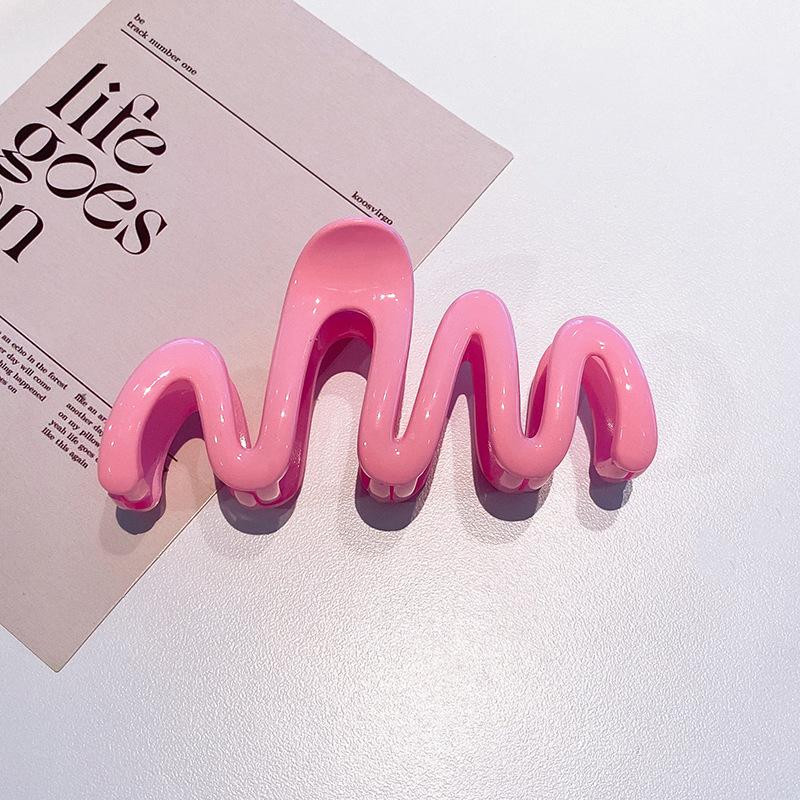 2023 Colorful Jelly Wave Hair Claw Hairpin Women Girls Fashion Design Korean Sweet Simple Irregular Hair Clip Headwear Wholesale