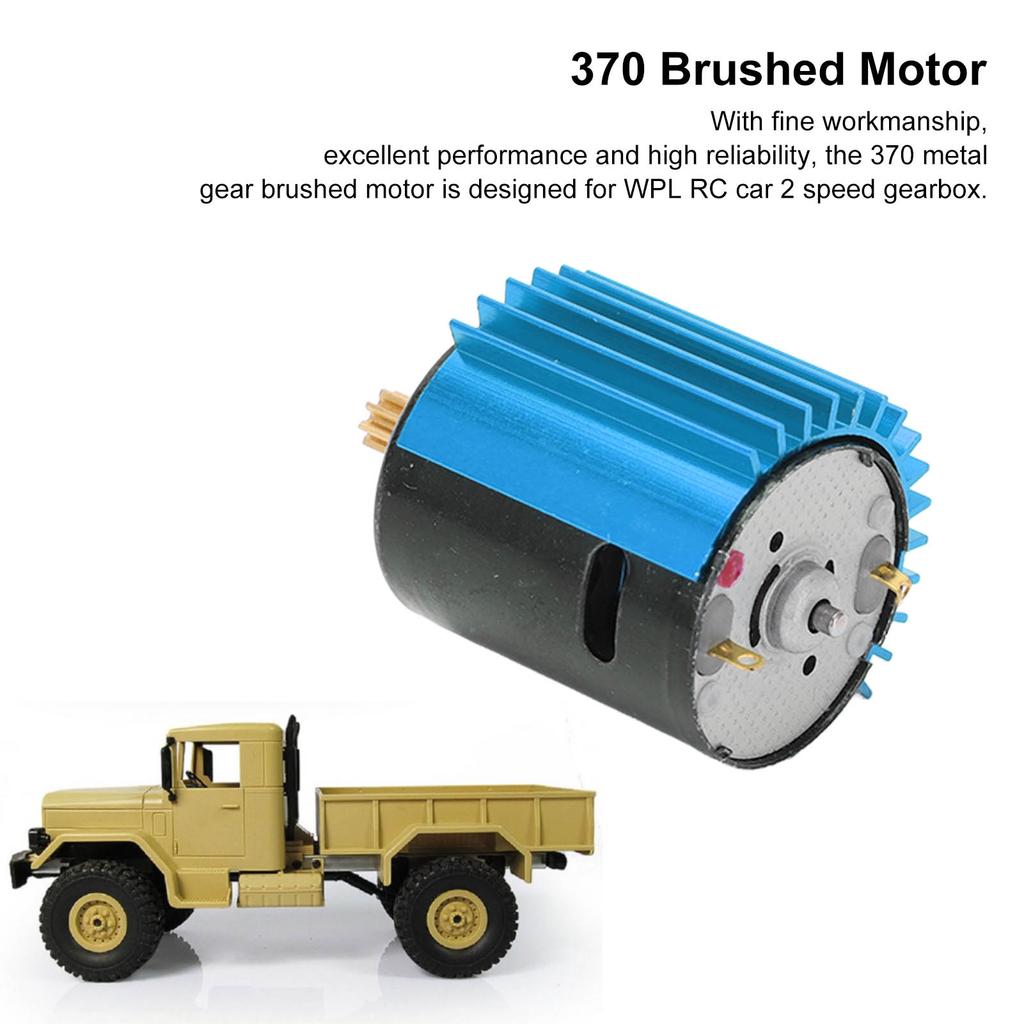 2 Speed   370 Metal Gear Brushed Motor with Heat Sink for WPL RC Car Upgrade Parts Accessories