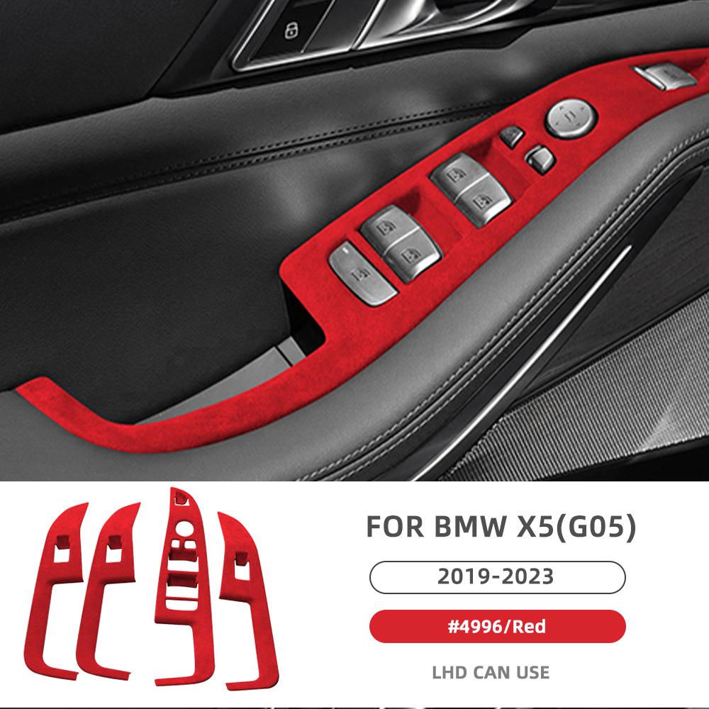 Italy Super Suede Car Window Lifter Switch Control Frame Cover for BMW X5 G05    2022 2023 Trim Flannel