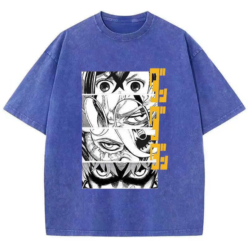 Baumwolle Gewaschen Dandadan Okarun T-Shirt Herren Japanischer Anime T-Shirt Cartoon Hohe Qualität T-Shirt Ästhetisch Mode T-Shirt Männlich