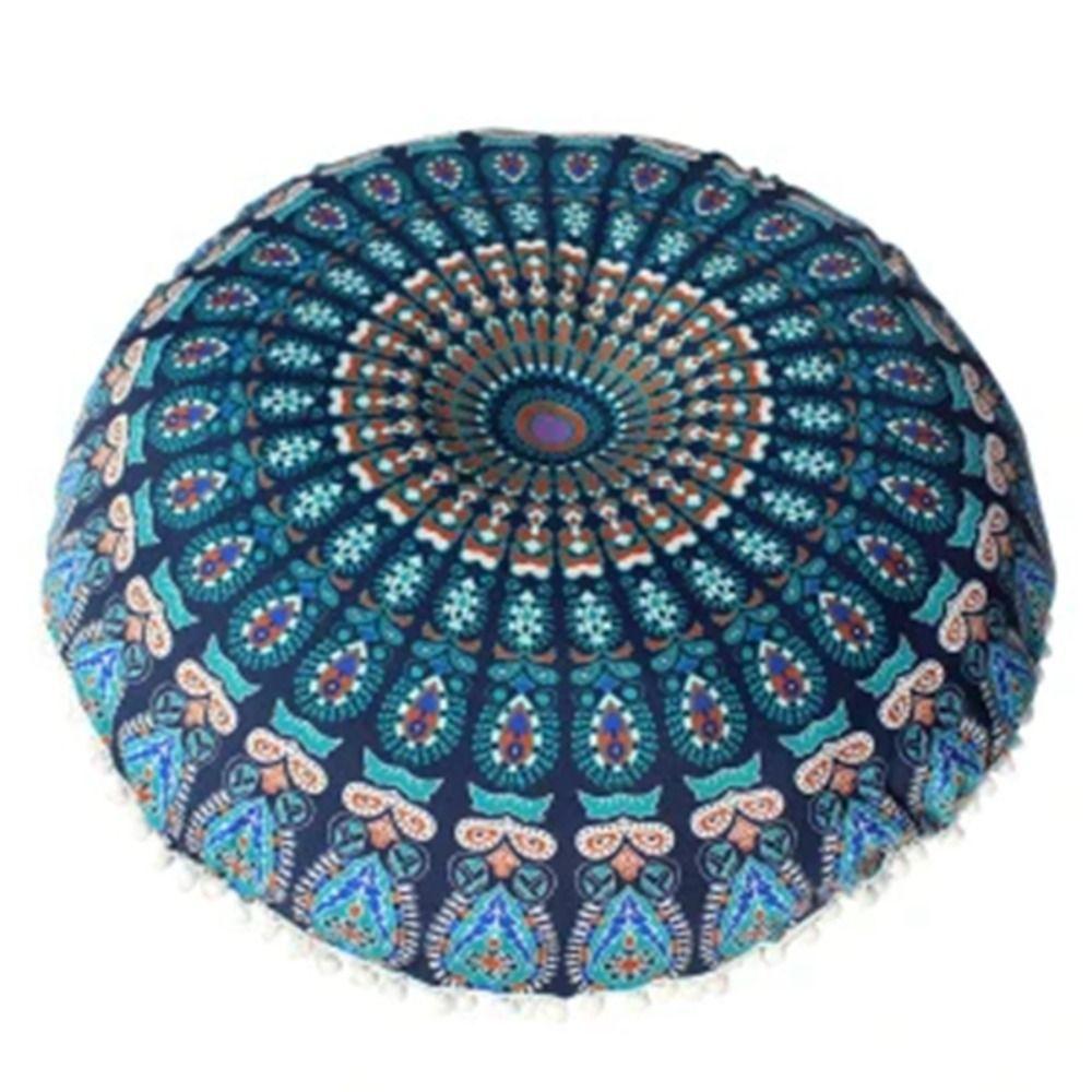 

Bohemian Mandala Round Cushion Cover Boho Printed Pillowcase Floor Pillows Case Home Decoration B