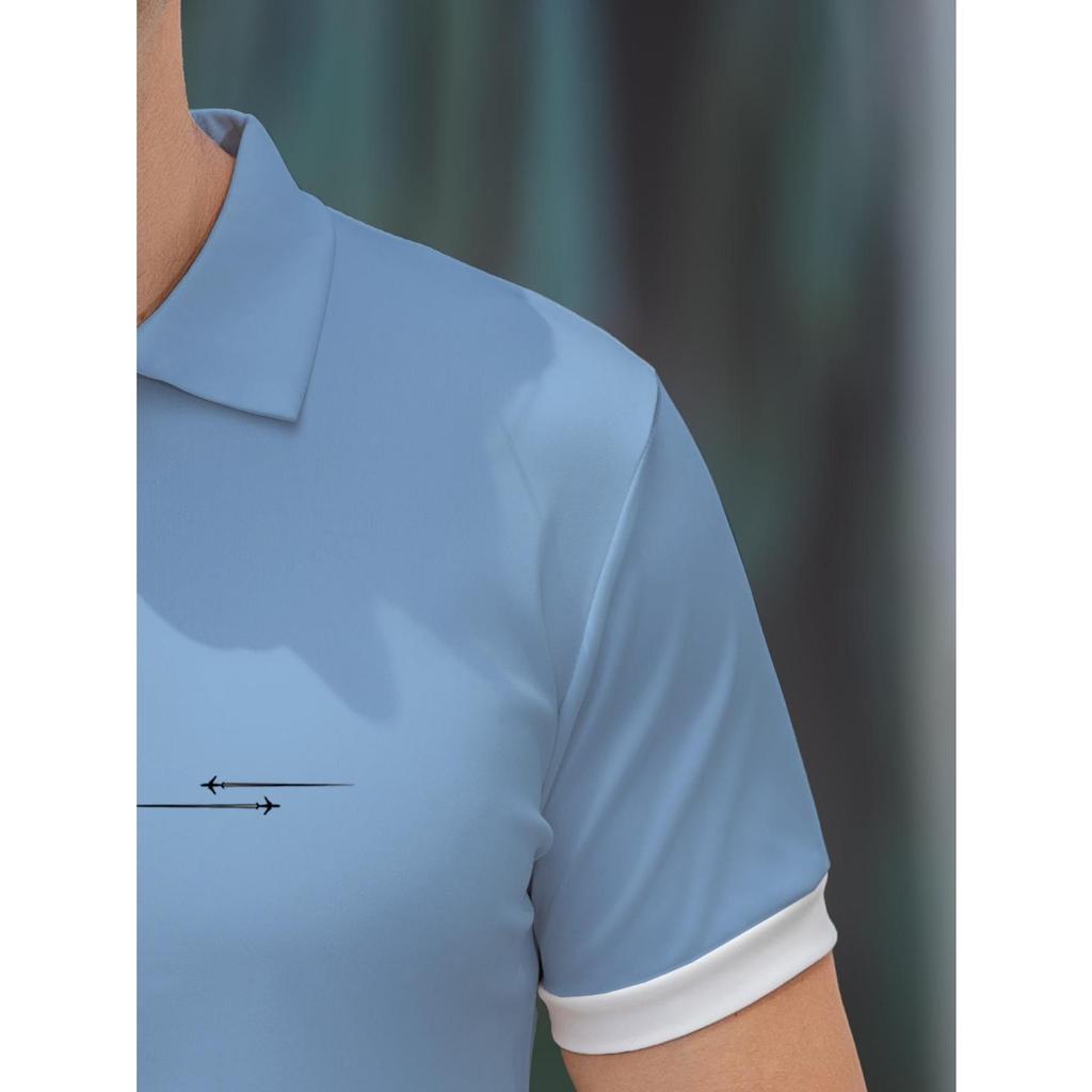 2026 Summer New Style Men's Short-Sleeved Polo Shirt with 3D Vertical Pattern Print - Street Casual