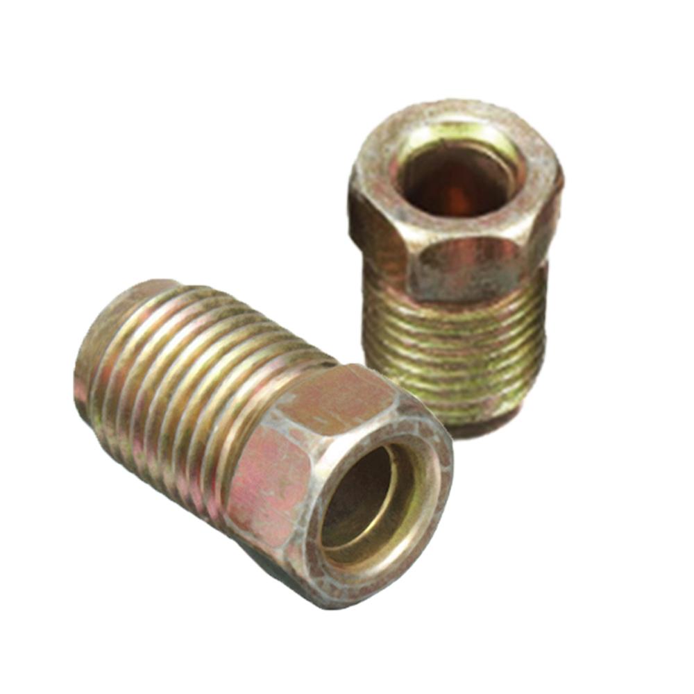 10/20Pcs / Set 10mm X 1mm Male Short Brake Pipe Screw Nuts For 3/16" Metric Pipe Durable Copper Nuts Bolts Male Brake Nuts