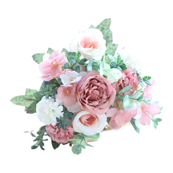 Simulated Flowers Bouquet Bright Colors High Simulation No Withering Fading Fake Flower Home Office Decor