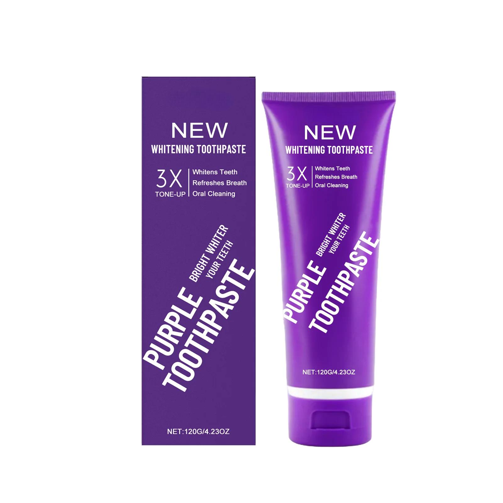 

Фиолетовая корректирующая зубная паста Удаляет зубной камень налет Уменьшает пожелтение зубов Глубокая очистка Пятна Отбеливание зубов Уход за полостью рта 1PC