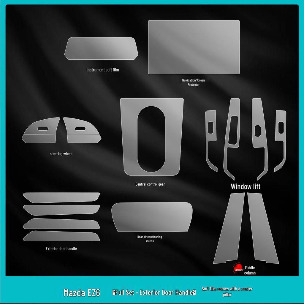 Mazda EZ6 Interior Protection: Rear AC Screen Guard & Navigation Tempered Glass