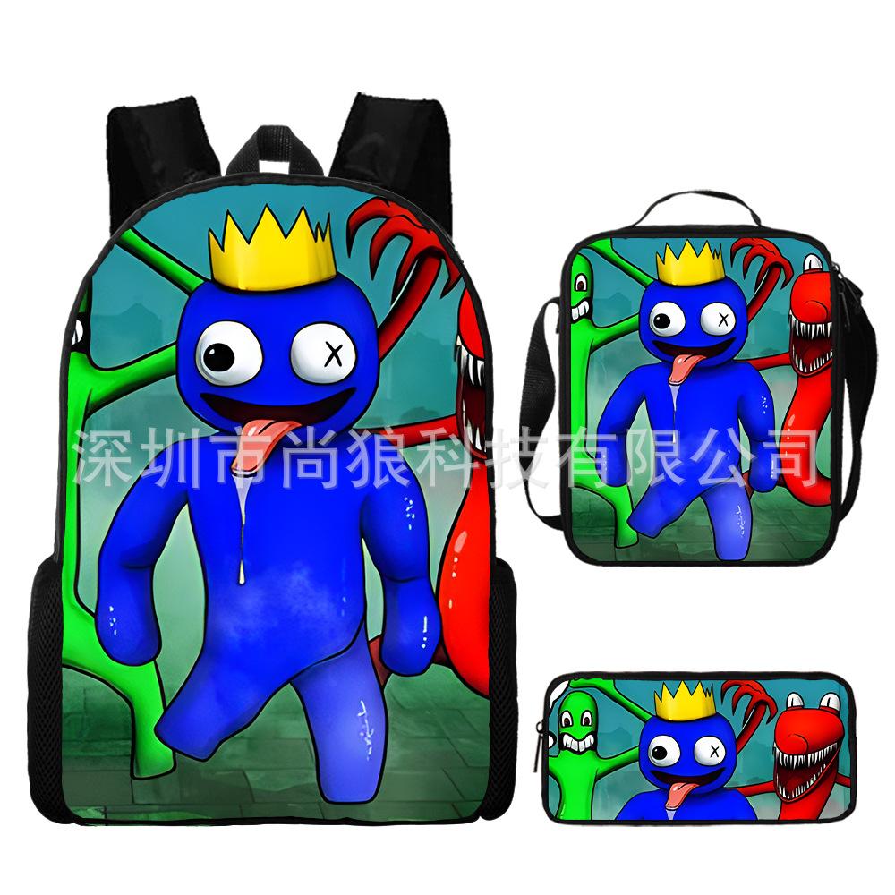 Rainbow Friends Rainbow Friends Student School Bag Digital Printed Oxford Cloth Backpack Satchel Pencil Case