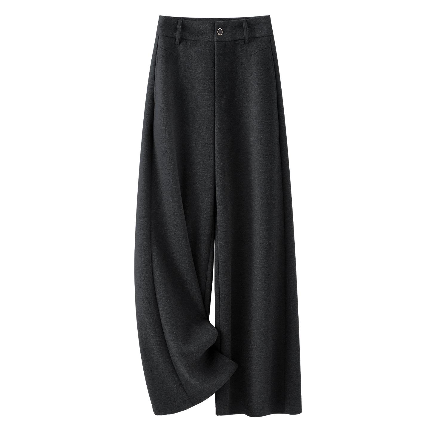 

Coffee-Colored Wool Acetate Wide-Leg Pants: Women s 2025 Autumn/Winter High-Waisted Loose Fit Trousers XL