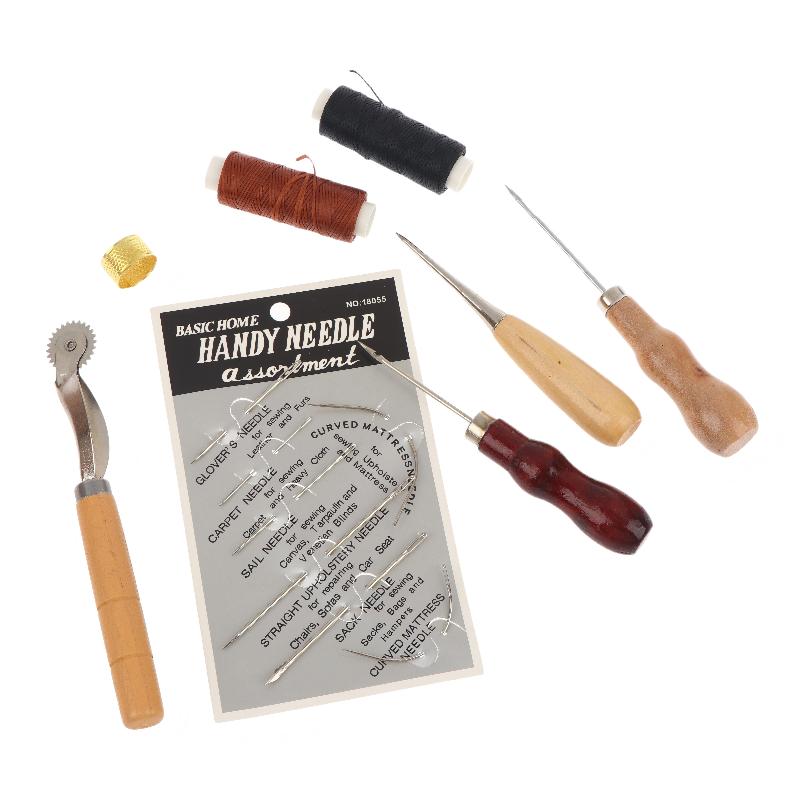 Leather Sewing Tools Kit Wear Resistant DIY Leather Craft Hand Stitching Set for Shoe Bag Repair Work