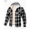 European & American Plaid Hooded Velvet Men's Jacket - Autumn/Winter Loose Button-Down Casual Coat