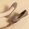 Y2 Women's Plus Size Knit Soft Sole Flat Shoes (Sizes 41-44) - Solid Color, Round Toe, Low-Cut, Old Beijing Style.