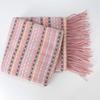 Contrast Color Knitted Wool Shawl Soft Long Neckscarf with Tassel Dopamine Plaid Scarf  Autumn