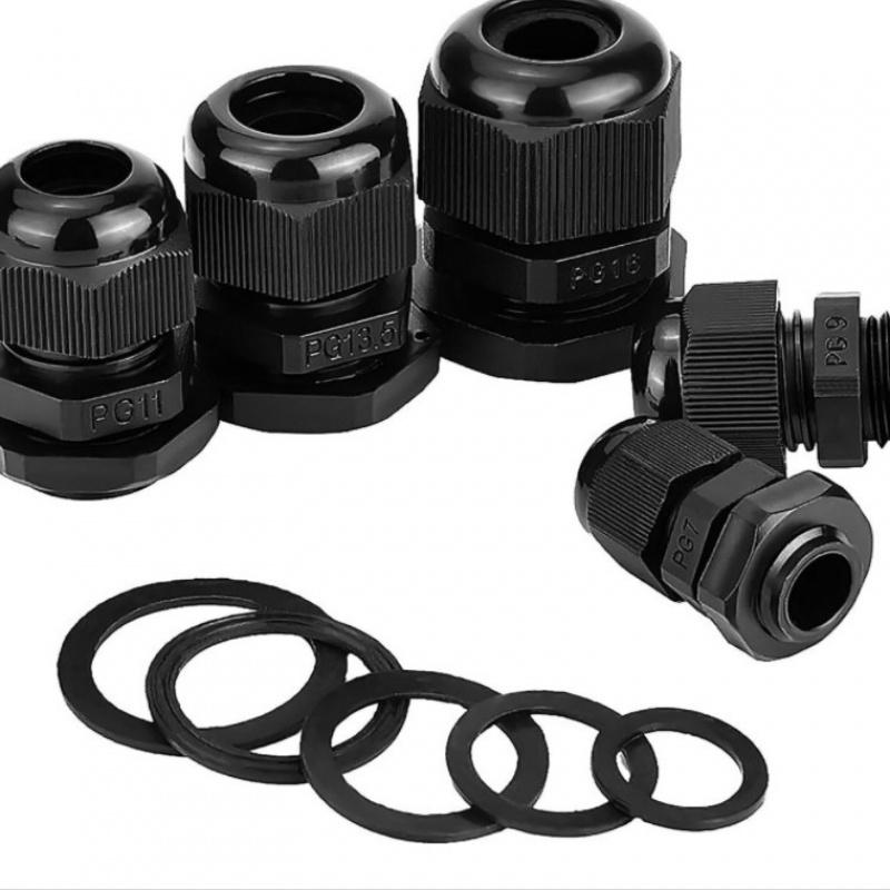 40 Pieces Of Plastic Waterproof Adjustable 3.5-13mm Cable Connectors PG7, PG9, PG11, PG13.5, PG16