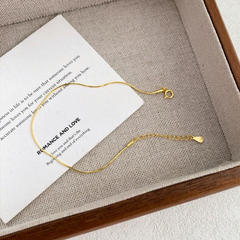 Minimalistisch Sterling Zilveren Slangenhuid Armband Dames Strak Geometrisch Ontwerp Dagelijkse Draag Laagjes Accessoire