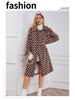 2023 Women's Mid-Length European & American Faux Fur Plaid Coat