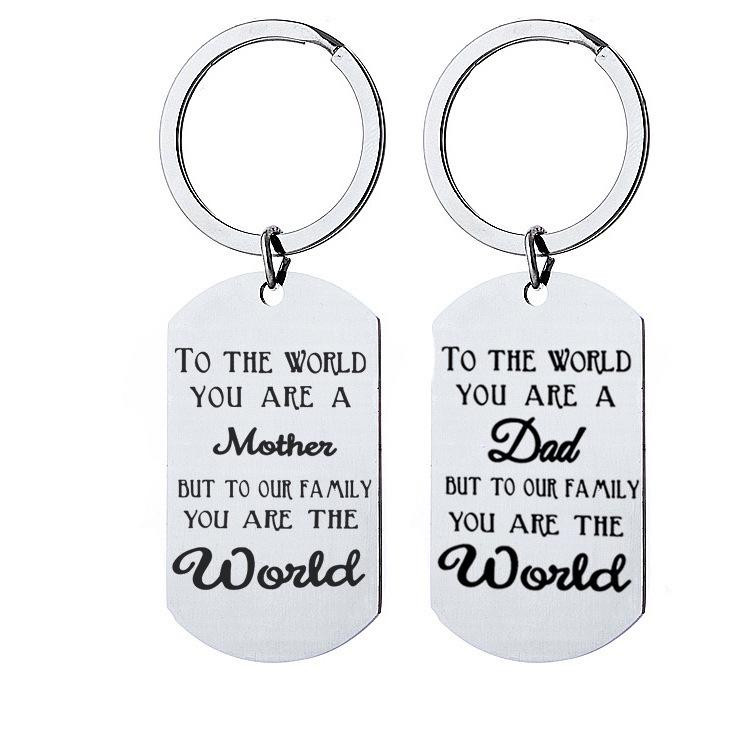Stainless Steel Keychain with Laser Engraving - Perfect Gift for DAD on Father's Day, Mother's Day, or Birthday