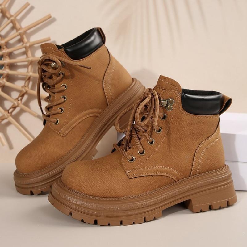 2025 New Women's Fashion Martin Boots Women's Height Increase Fashion Outdoor Home Yellow Boots