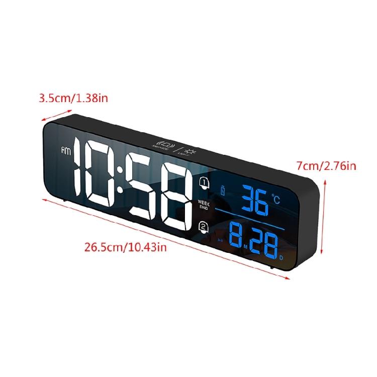 LED Digital Alarm Clock Temperature Display Snoozes USB Rechargeable Desk Clock