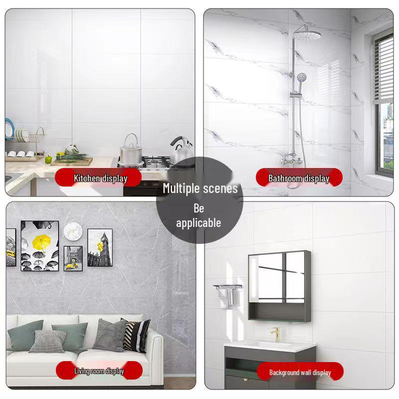 Waterproof Self-Adhesive Aluminum-Plastic Tile Stickers for Bathroom Renovation and Moisture Protection