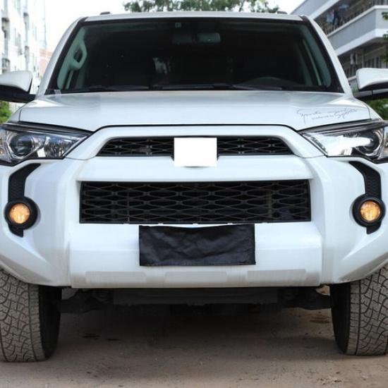Smoked Black Front Fog Lights Lamps Cover Trim Accessories for 4Runner 2014-